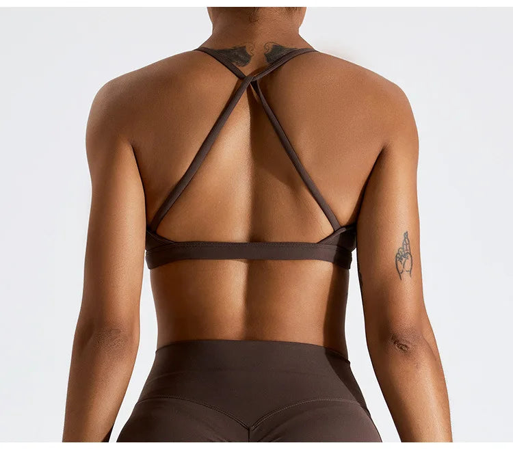 Sexy Scrunch Sports Bra – Gym Top for Women, Running Back Cross Top, Sportswear, Yoga Underwear, Fitness Workout Clothing