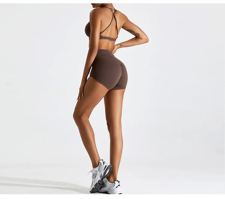 Sexy Scrunch Sports Bra – Gym Top for Women, Running Back Cross Top, Sportswear, Yoga Underwear, Fitness Workout Clothing