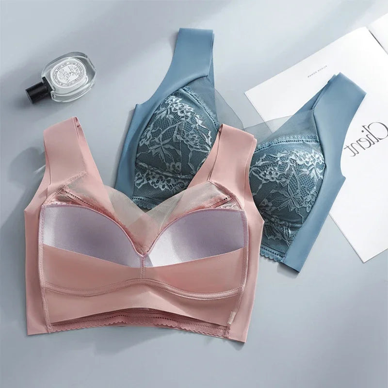 3PCS Women's Push Up Bralette – 5cm Lift, Plus Size Wireless Bras, Seamless Lace Tops, No Underwire, Sexy Comfort