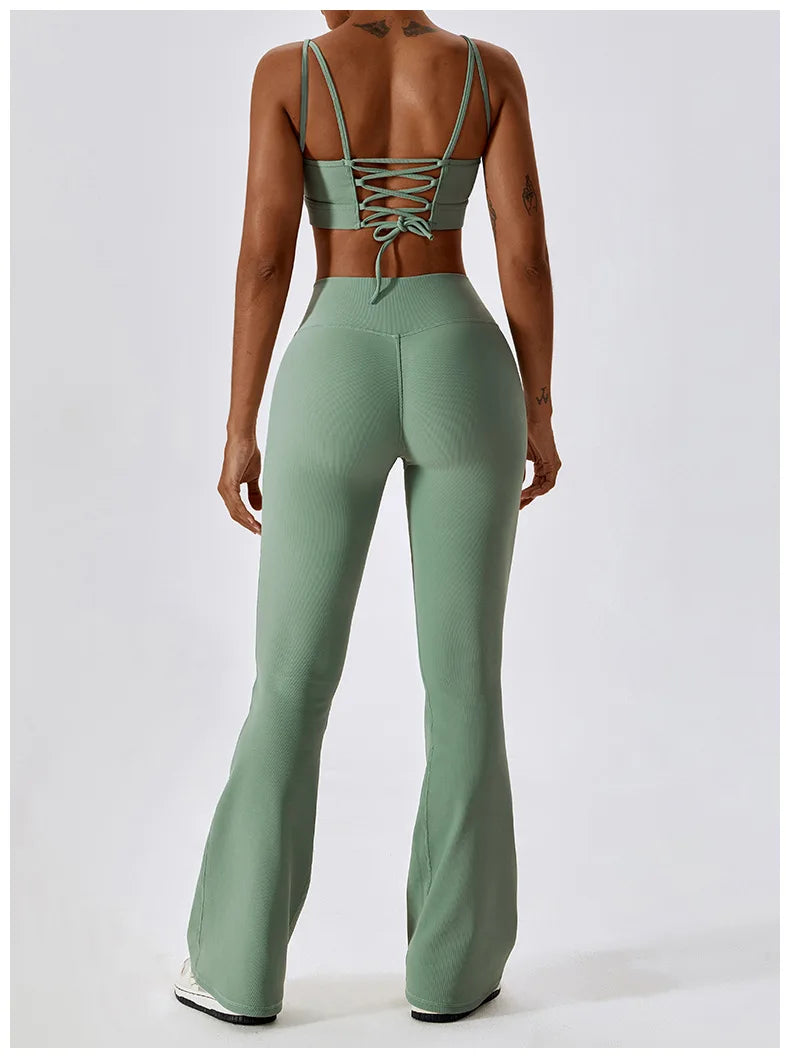 Flare Leggings Yoga Pants – High Waist, Wide Leg, Gym Workout, Fitness, Sports, Flared Design, Latin Dance Trousers