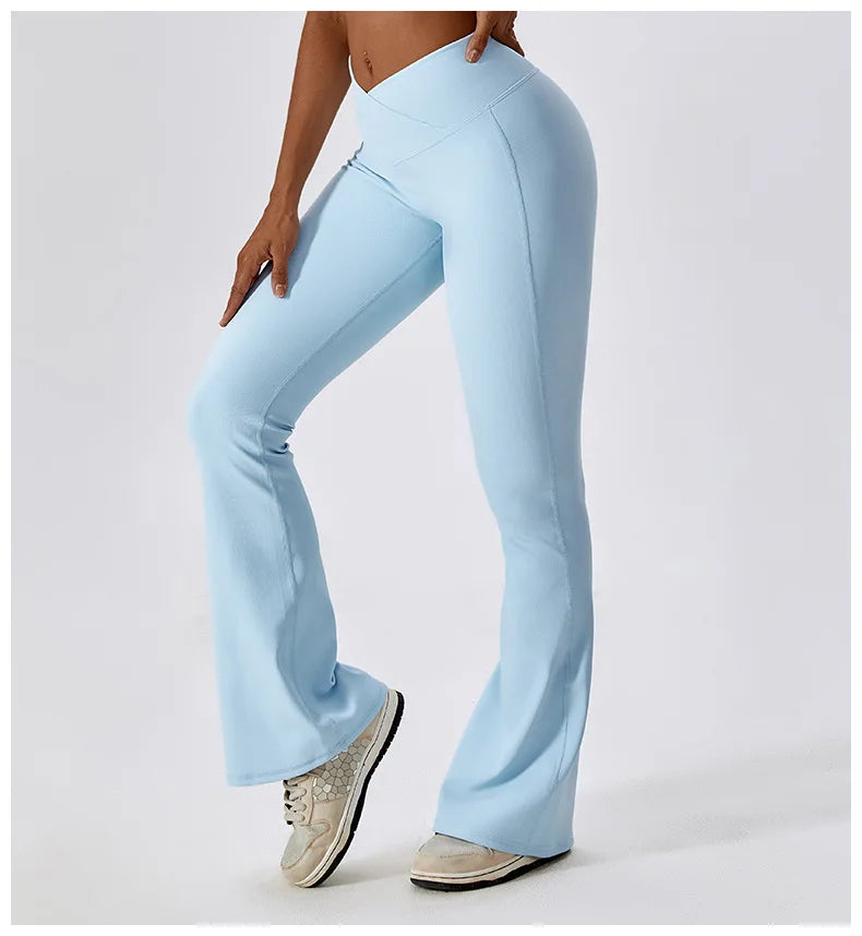 Flare Leggings Yoga Pants – High Waist, Wide Leg, Gym Workout, Fitness, Sports, Flared Design, Latin Dance Trousers