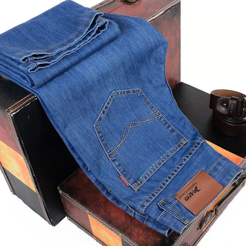 Men's Fashion Business Jeans – Classic Style, Casual Stretch Slim Fit, Brand Denim Trousers
