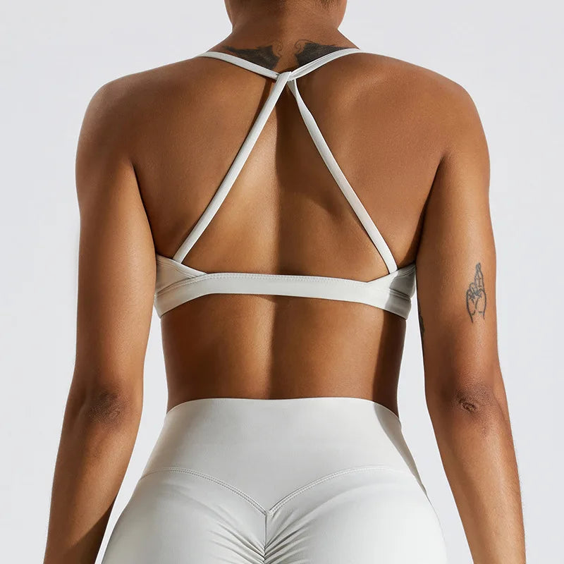 Sexy Scrunch Sports Bra – Gym Top for Women, Running Back Cross Top, Sportswear, Yoga Underwear, Fitness Workout Clothing