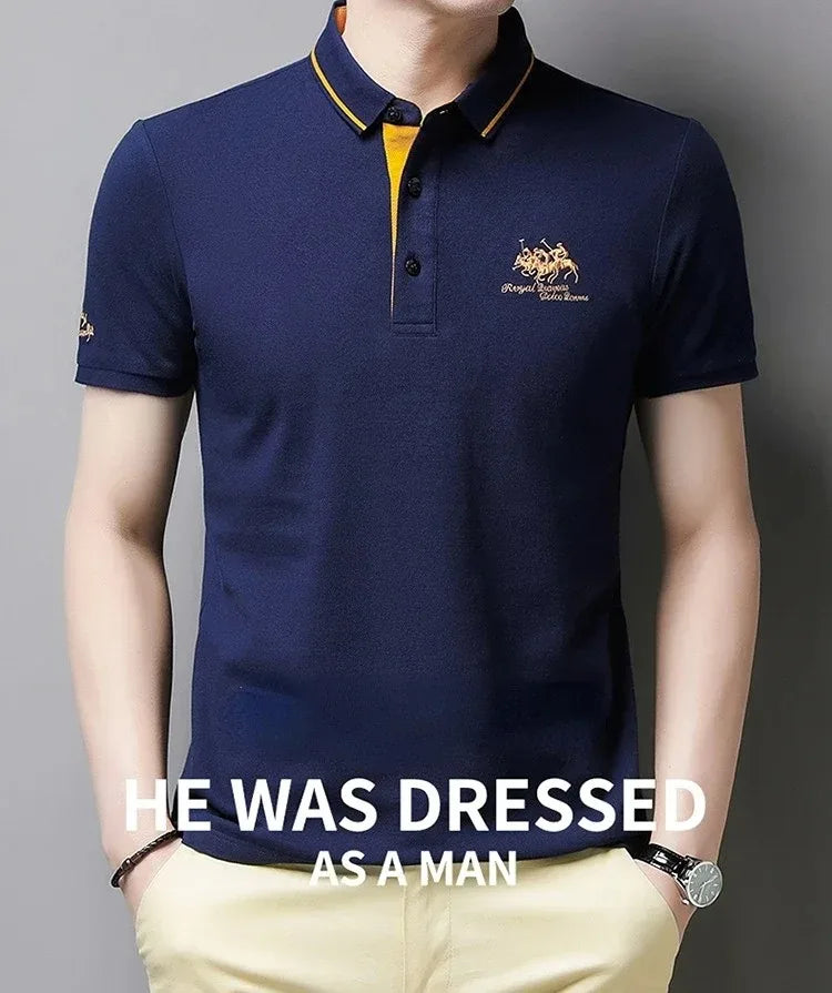 Men's Embroidered Polo Shirts – Short Sleeve Luxury Top With Lapel, Casual And Breathable, Lightweight T-Shirt For Men
