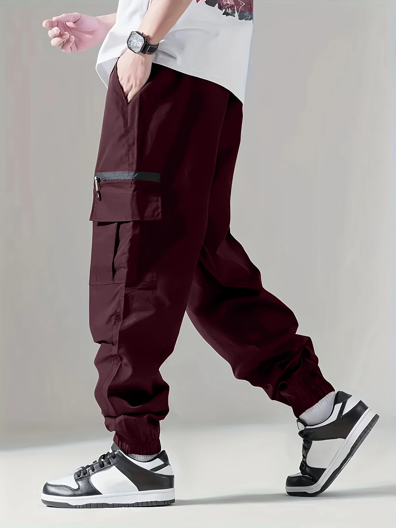 Men's Cargo Pants – Thin, Comfortable and Breathable, Outdoor Casual Wear, Suitable for Running and Cycling, Multi-Pocket Style