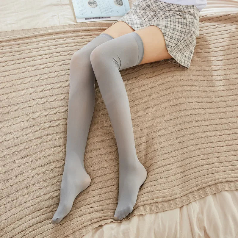 Solid Color Long Socks – JK Japan Style School Girls Thigh High Stockings, Lolita Kawaii Cute Knee High Socks