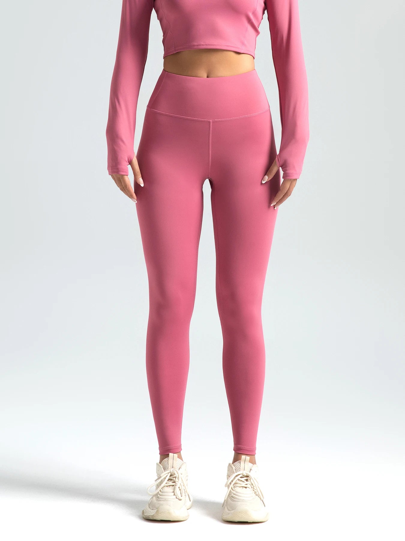 Women's Solid High Waist Sports Leggings – Breathable, Comfortable, Quick Dry, Skinny Fit, Yoga, Running, Sportswear