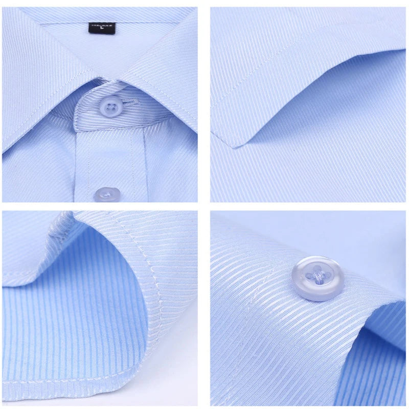 Men's French Cuff Formal Shirt – New White Long-Sleeved Business Button Shirt, Regular Fit With Cuff Buttons