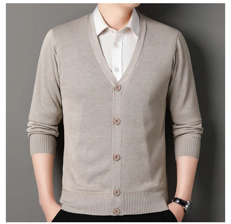 Men's Smart Casual Cardigan V-neck Sweater – Button Knit Cardigan, Perfect For Autumn And Winter, Stylish And Comfortable