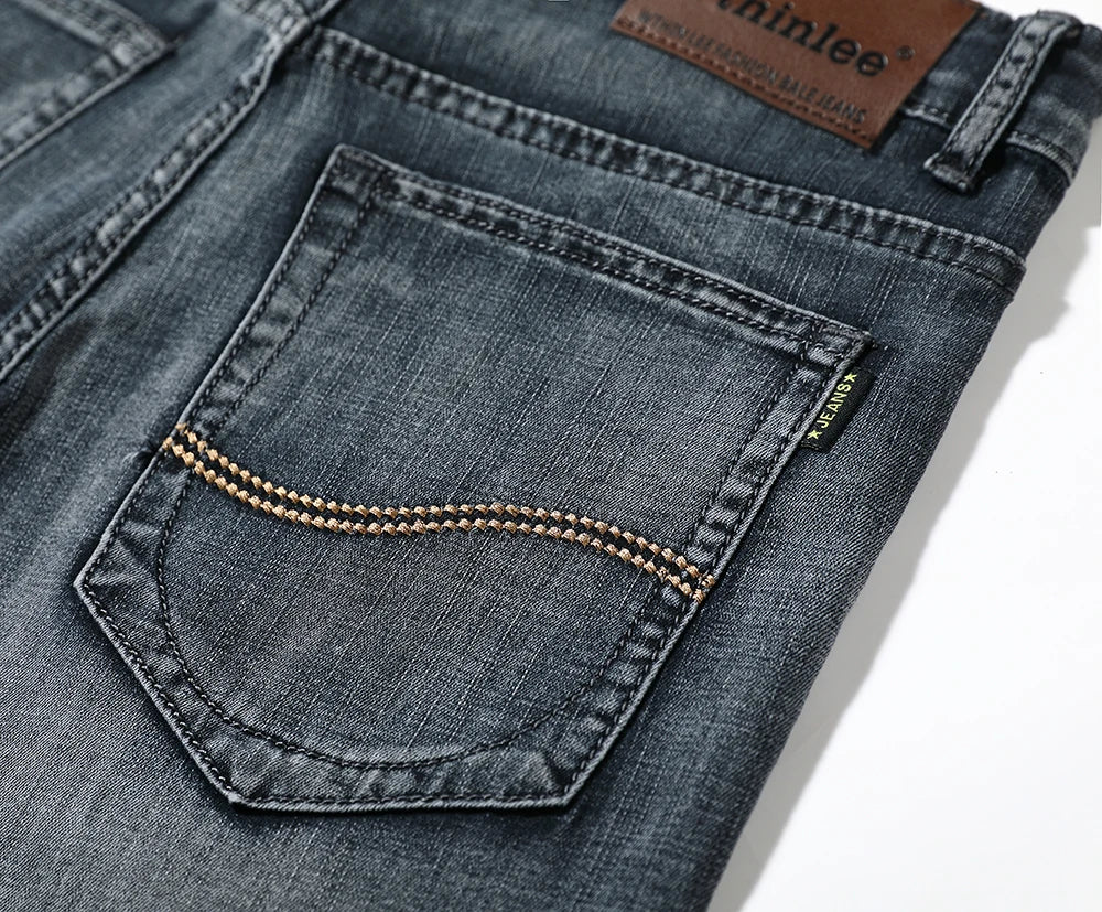 Men's Shorts Jeans – Denim Stretch Pants, Dark Blue, Fashion Design, Slim Straight Fit, Summer Shorts for Men