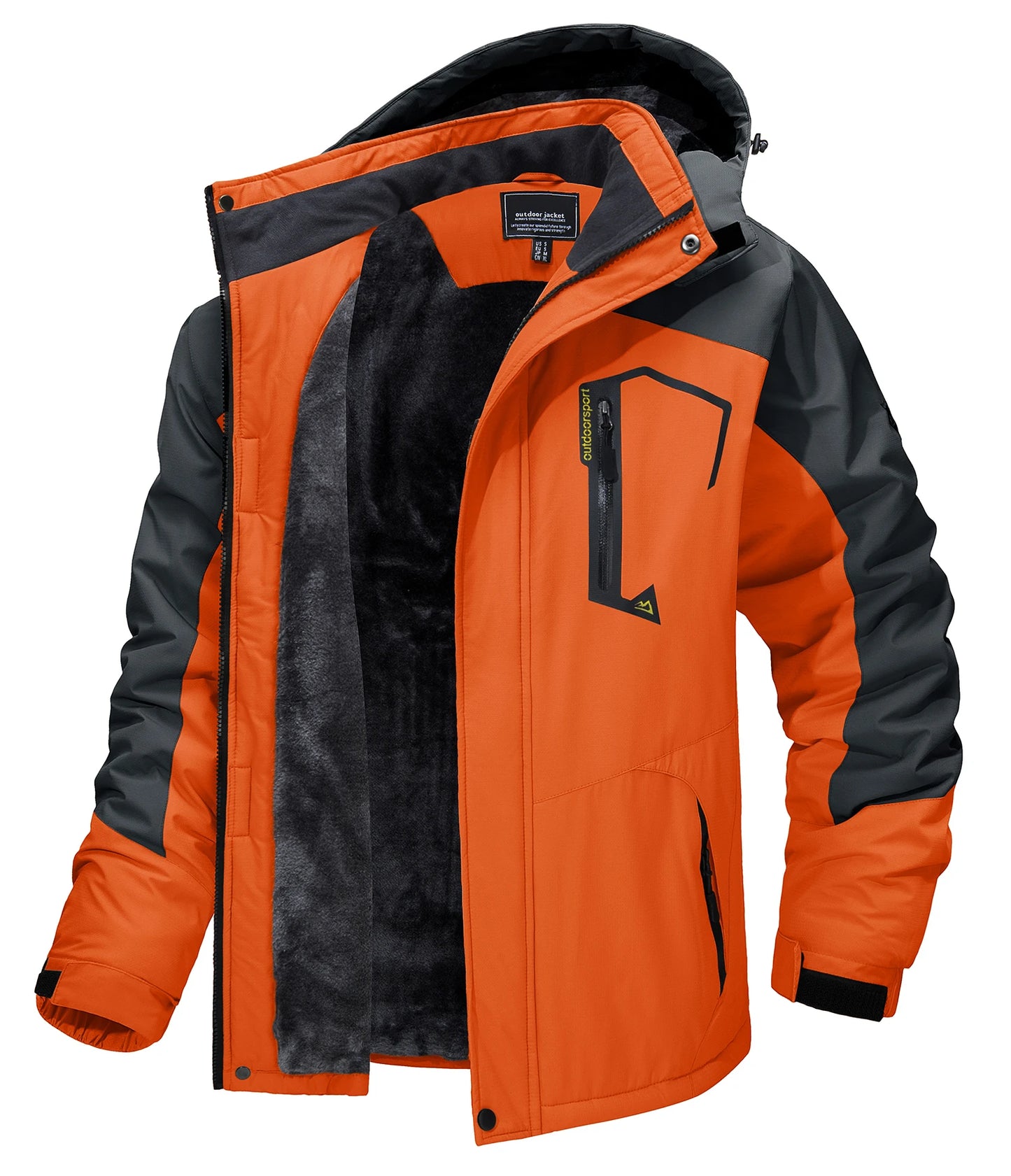 Fleece Lining Mountain Jackets – Men's Hiking Jackets, Outdoor Removable Hooded Coats, Ski Snowboard Parka, Winter Outwear