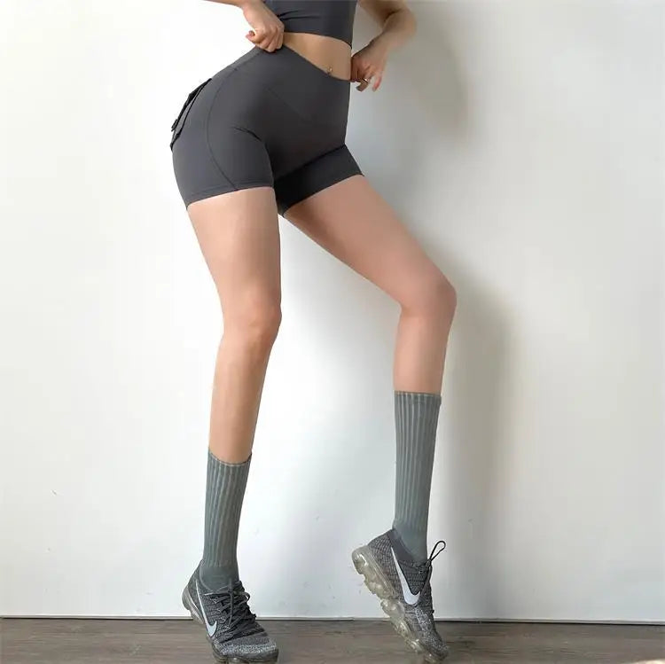 Women Sport Shorts – Pocket Design, Gym Wear, Sexy High Waist, Workout, Push Up, Booty Scrunch, Biker Shorts, Fitness, Cycling Tights