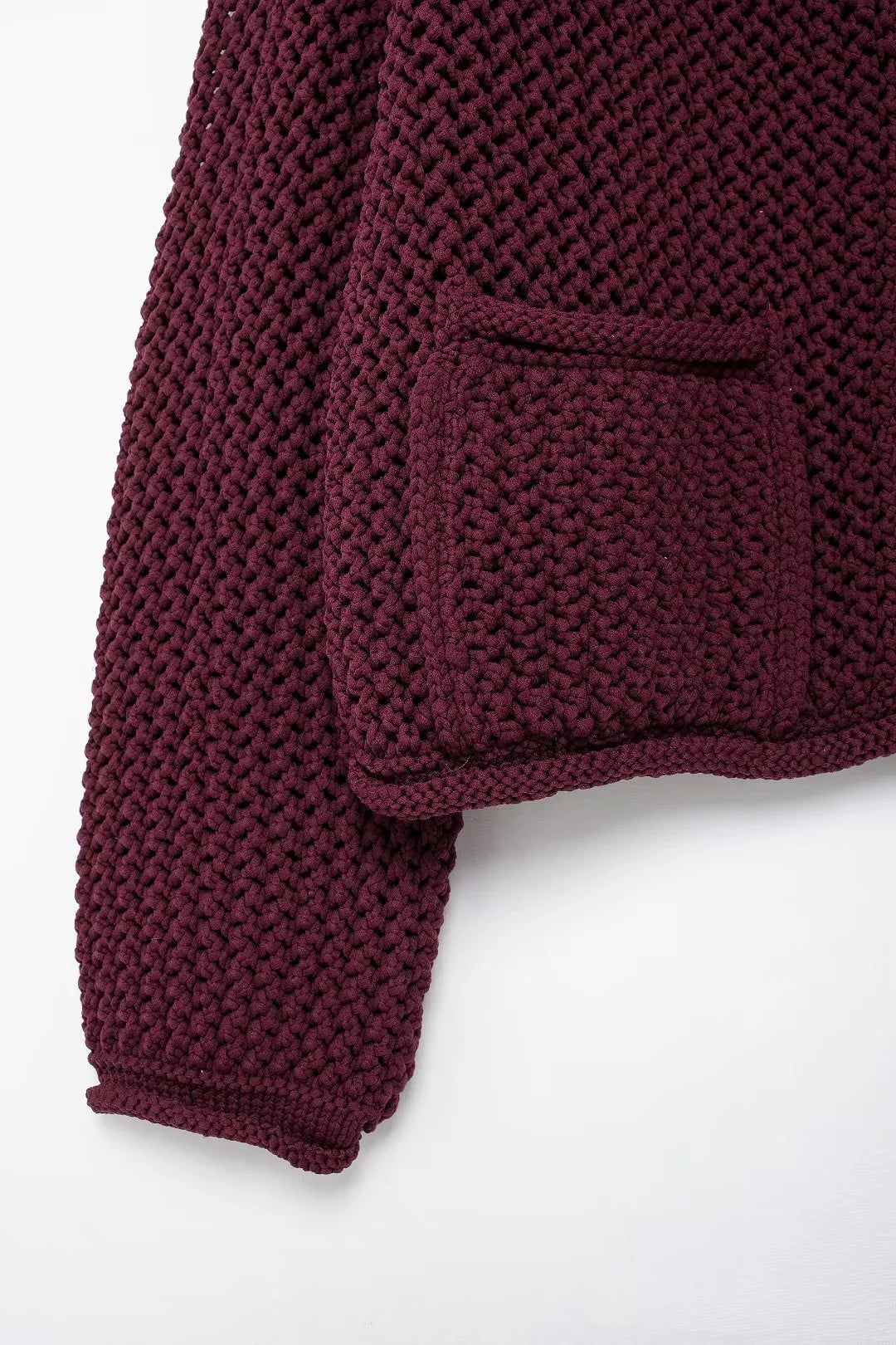 Knitted Cropped Cardigan – Women's Autumn Winter Outerwear, Long Sleeve, Button-Up Sweater