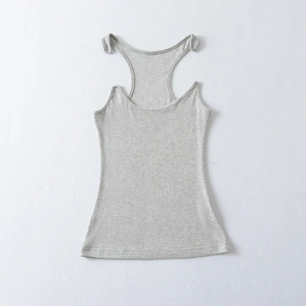 Women’s Ypro Ribbed Tank Top – Invisible Straps, Camisole Style, Slim Fit, Casual Tee