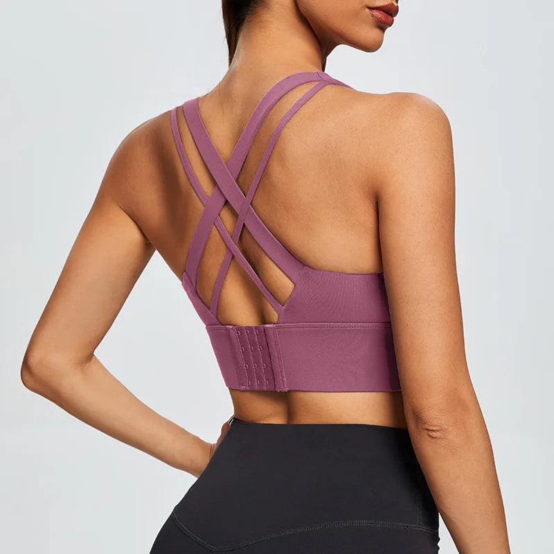 Gym Push Up Bra – Women's Sports Bra with Back Closure, High-Impact Workout Crop Top for Yoga & Fitness