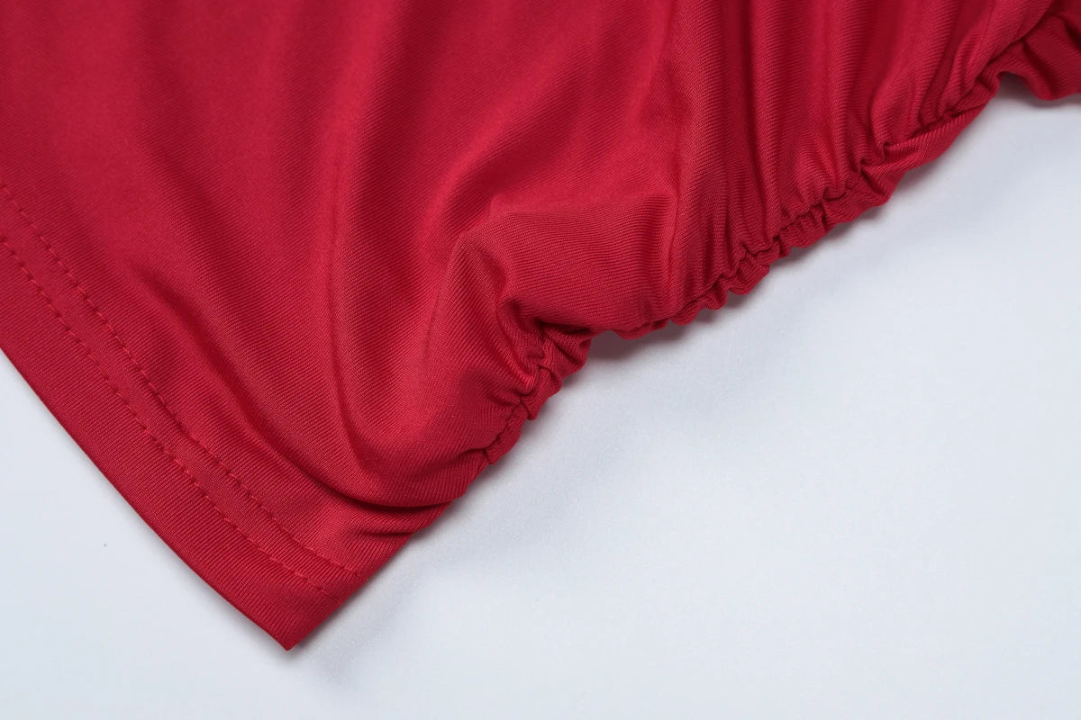 Sleeveless Ruched Bodycon Camisole – Solid Color, Sexy, Party, Clubwear, Streetwear, Autumn/Winter, Y2K Style