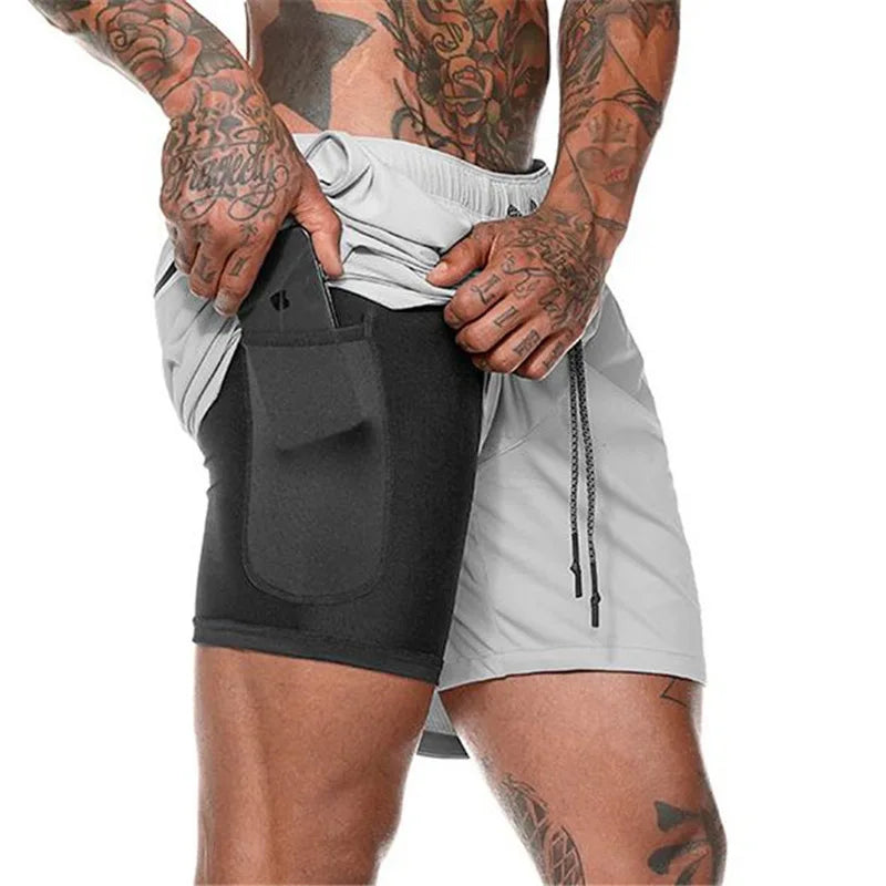 Men's Sport Shorts – Double-deck Running Shorts, 2-in-1, Beach Bottoms, Summer Gym Fitness, Training, Jogging