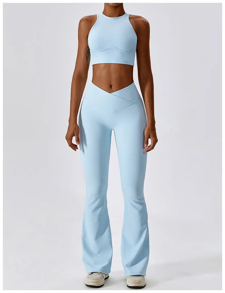 Flare Leggings Yoga Pants – High Waist, Wide Leg, Gym Workout, Fitness, Sports, Flared Design, Latin Dance Trousers