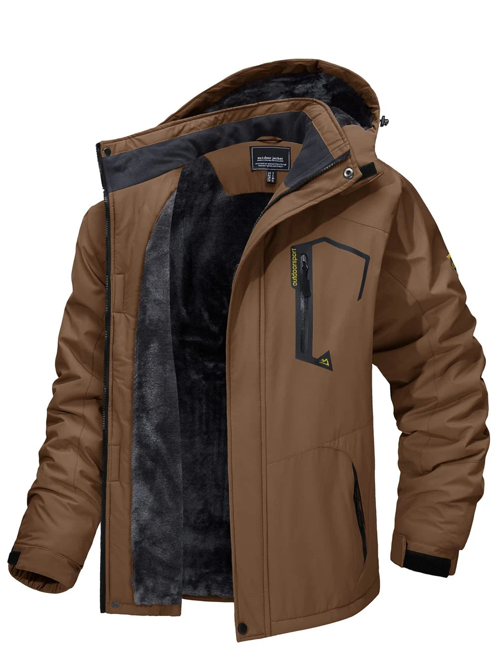 Fleece Lining Mountain Jackets – Men's Hiking Jackets, Outdoor Removable Hooded Coats, Ski Snowboard Parka, Winter Outwear
