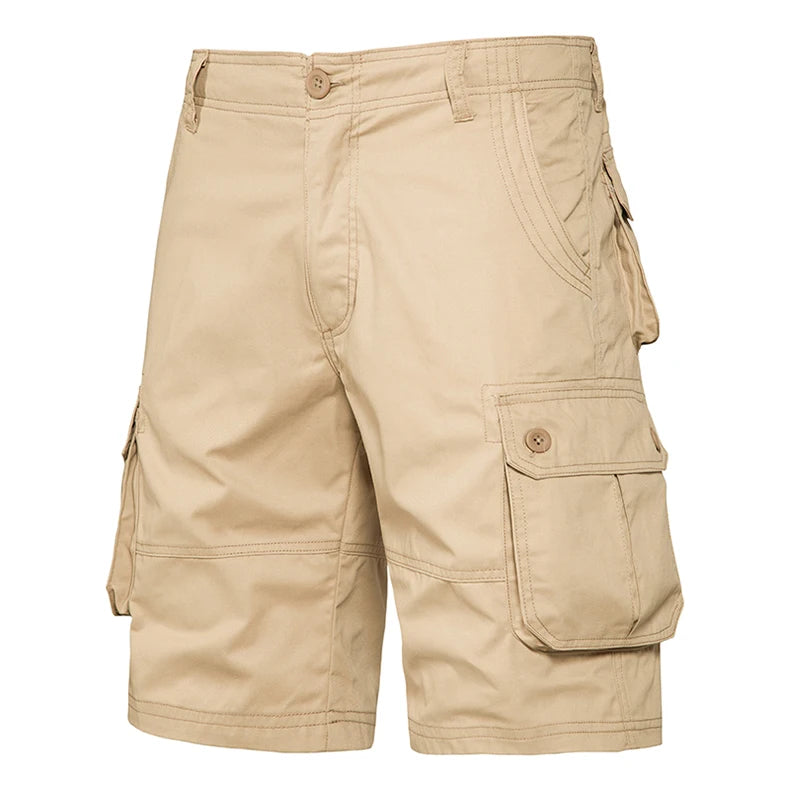 Men's Shorts – Loose Fit, Large Size, Multi-Pocket Overalls, Summer Cotton, Comfortable, Nickel Pants, Outdoor Casual Sports Beach Pants