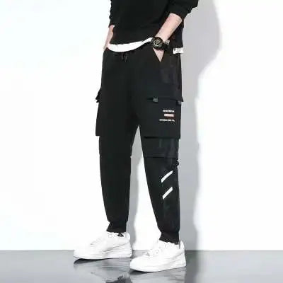 Classic Design Multi Flap Pockets Cargo Pants – Men's Loose Fit, Drawstring Harem, Oversized Jogger Pants for Men and Women