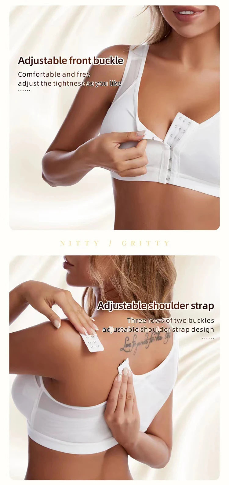 Vest Bras Front Closure – Posture Corrector, Lift-Up, Push-Up, Cross Back, Shockproof Sports Support