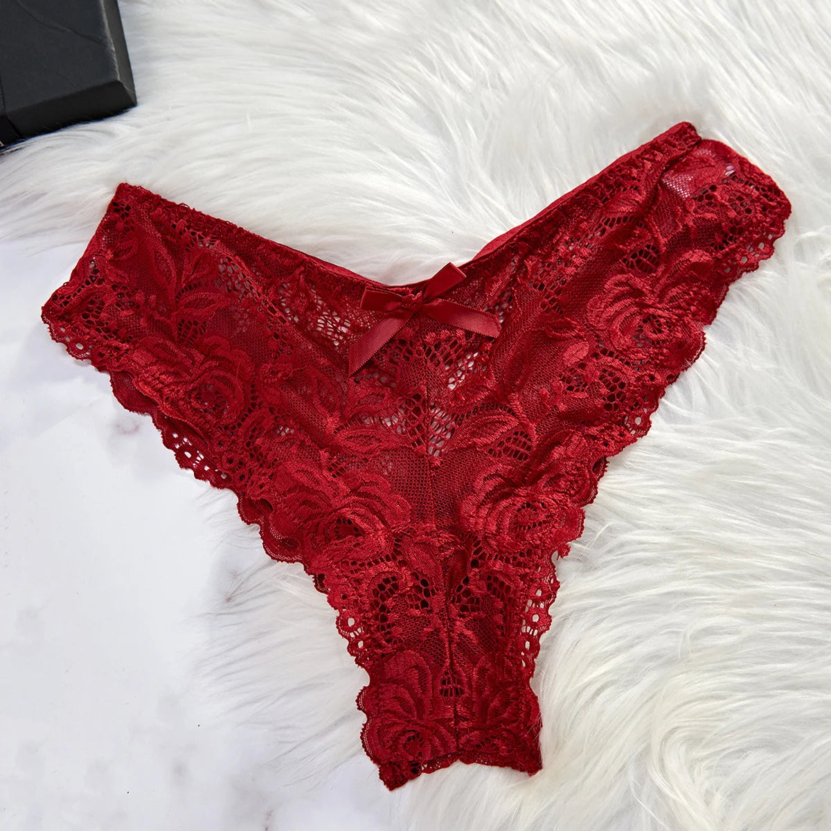 Transparent Red Sexy Lingerie – Women's Underwear, See-Through Sleepwear Lace Nightdress and Panty Set, Sexy Nighty