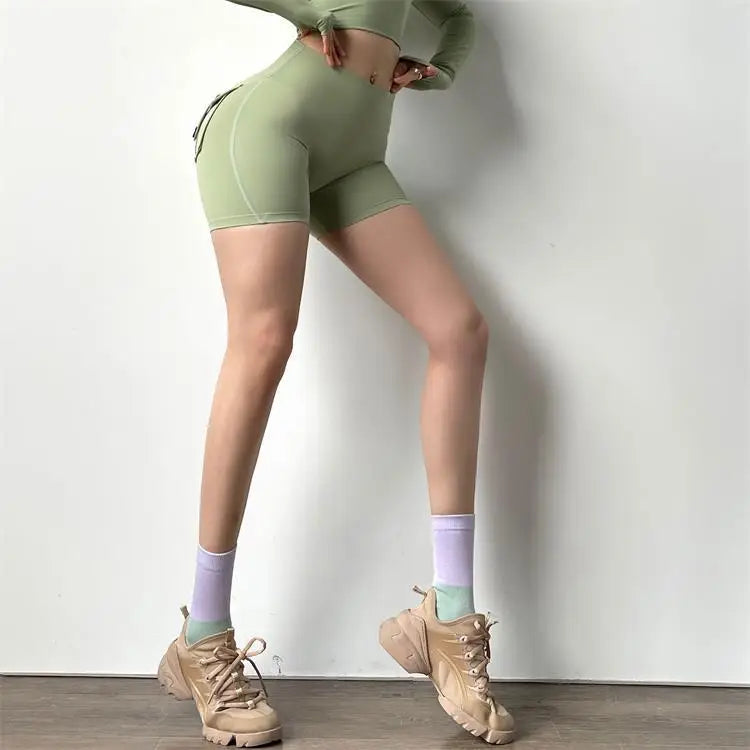 Women Sport Shorts – Pocket Design, Gym Wear, Sexy High Waist, Workout, Push Up, Booty Scrunch, Biker Shorts, Fitness, Cycling Tights