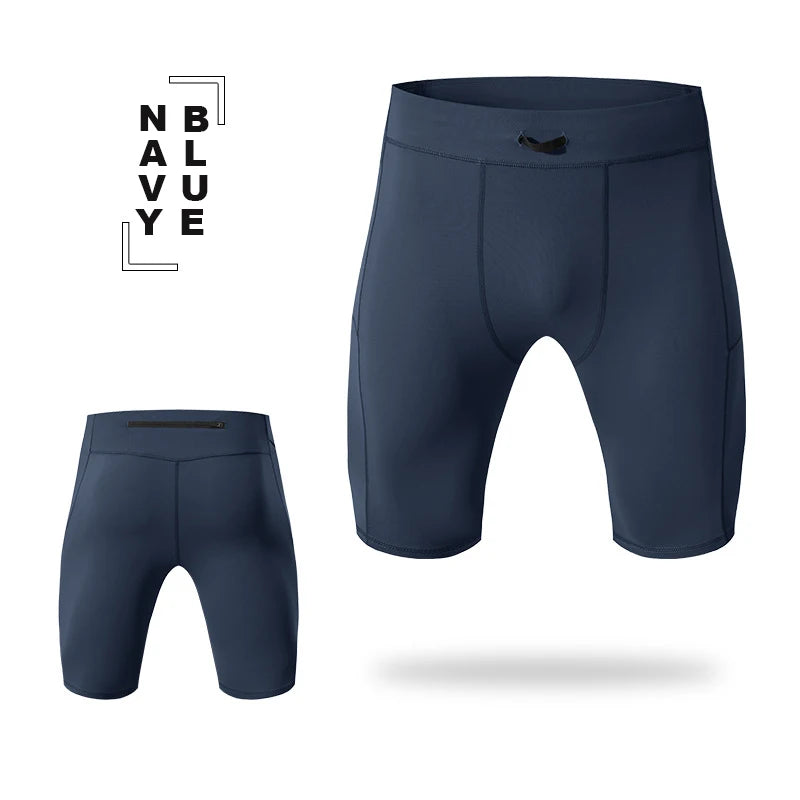 Compression Shorts Men – Quick Dry Bodybuilding Tights, Fitness Leggings, Elastic Waist, Sport Bottoms, Gym and Running Shorts