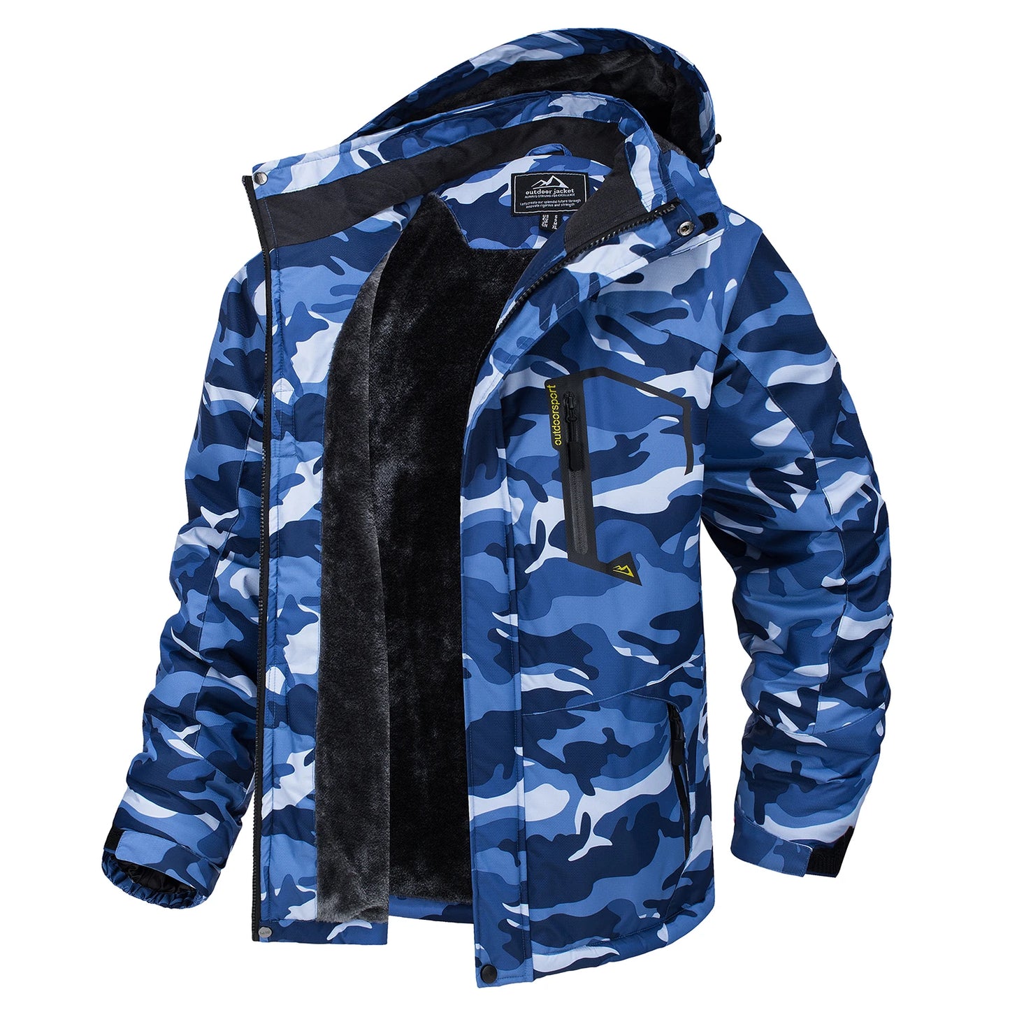 Fleece Lining Mountain Jackets – Men's Hiking Jackets, Outdoor Removable Hooded Coats, Ski Snowboard Parka, Winter Outwear
