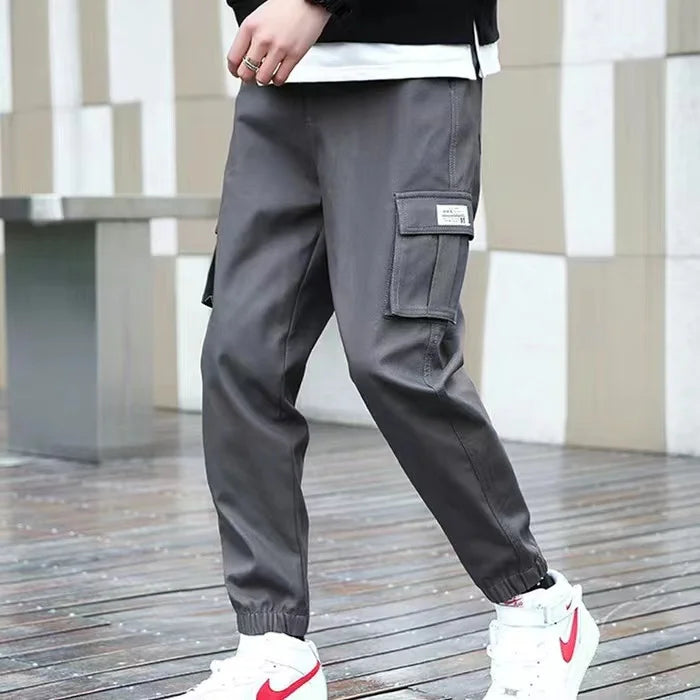 Classic Design Multi Flap Pockets Cargo Pants – Men's Loose Fit, Drawstring Harem, Oversized Jogger Pants for Men and Women