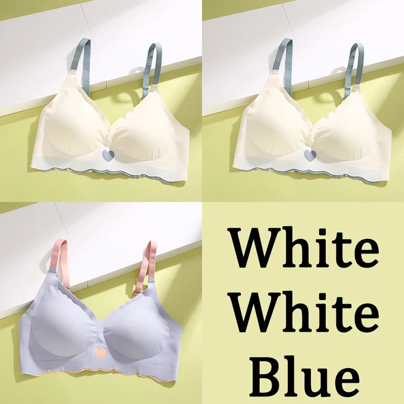 3Pcs Adjustable Beauty Back Bra – Intimates Gather No Steel Ring Sports Anti-Sagging Bra, French Color Contrast Seamless Underwear