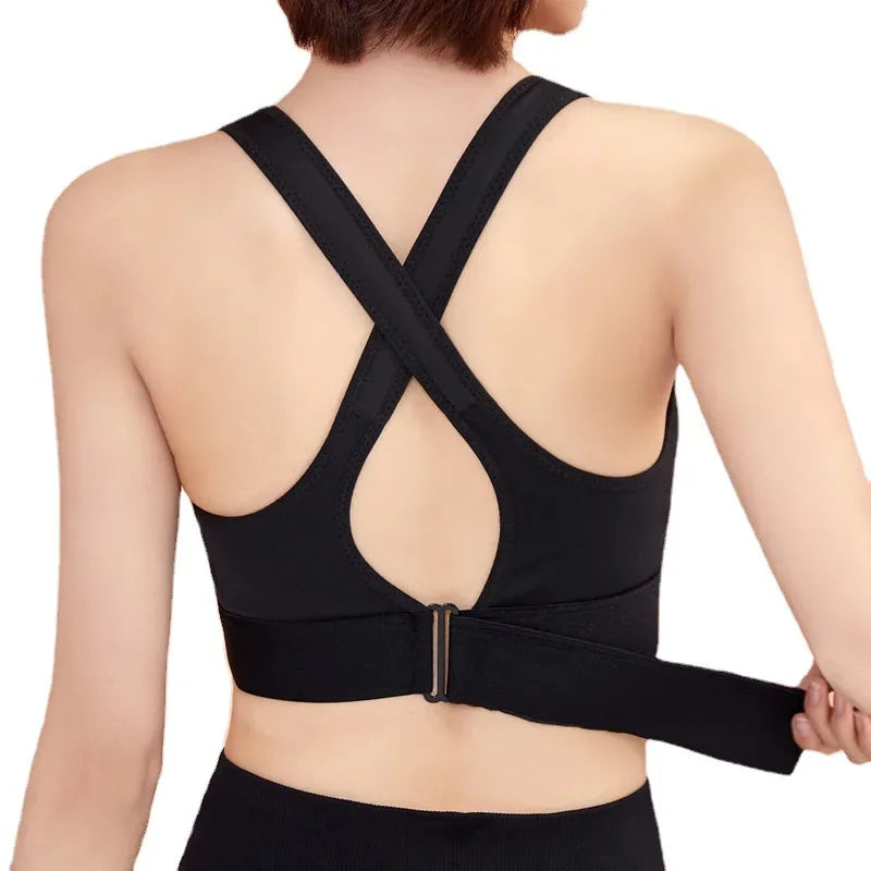 Sports Bra for Women – Front Zipper, Adjustable Straps, Shockproof, Elastic, Slim Fit