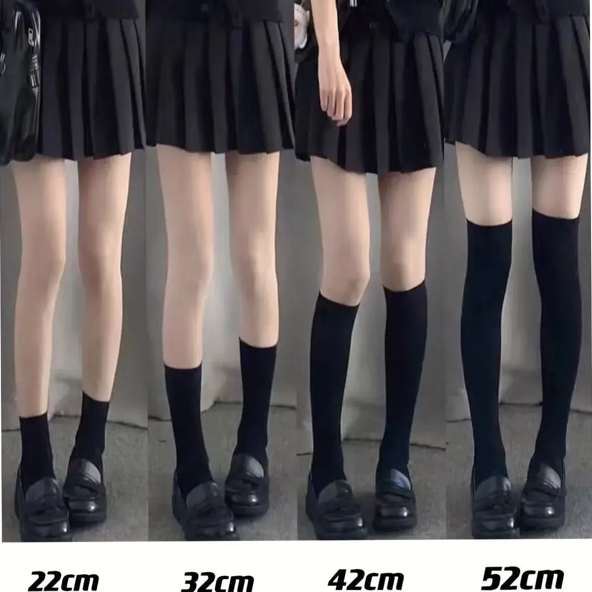 Solid Color Long Socks – Japan Style School Girls Thigh High Stockings, Lolita Kawaii Cute Knee High Socks