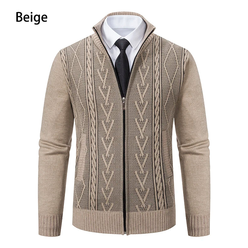 Cashmere Padded Warm Casual Men's Knitted Sweater Coat