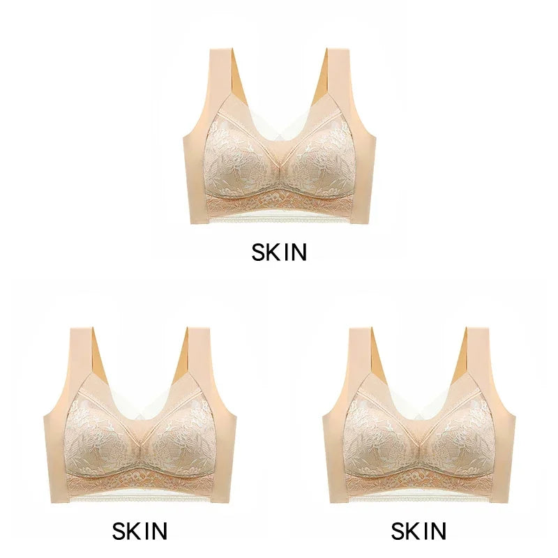 3PCS Women's Push Up Bralette – 5cm Lift, Plus Size Wireless Bras, Seamless Lace Tops, No Underwire, Sexy Comfort