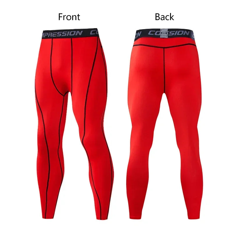 Men's Lycra Compression Pants – Cycling, Running, Basketball, Soccer, Elastic Sweatpants, Fitness Tights, Legging Trousers, Rash Guard
