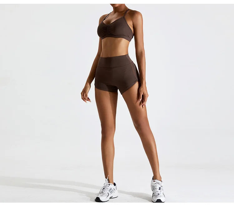 Sexy Scrunch Sports Bra – Gym Top for Women, Running Back Cross Top, Sportswear, Yoga Underwear, Fitness Workout Clothing