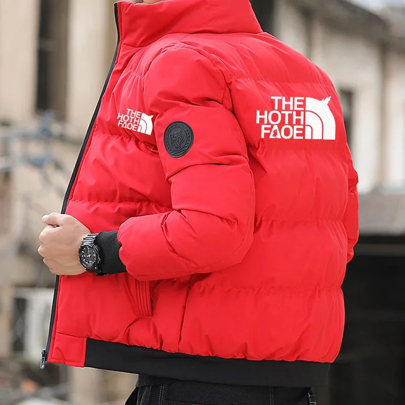 Men's Padded Cotton Jacket – Tiger Head Logo, Short, Thick, Casual Parkas, Winter Trend