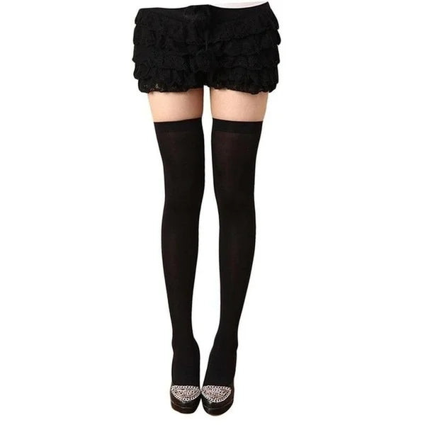 Sexy Solid Color Long Socks – Women Over Knee Thigh High Stockings, Lolita Ladies Girls Warm Knee Socks