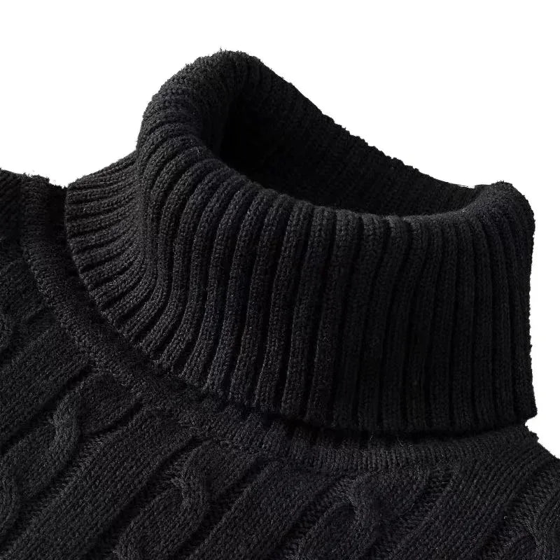 Men's Long Sleeve Knitted Sweaters – Slim Fit Turtleneck, Casual Pullover, Lightweight Ribbed Sweater