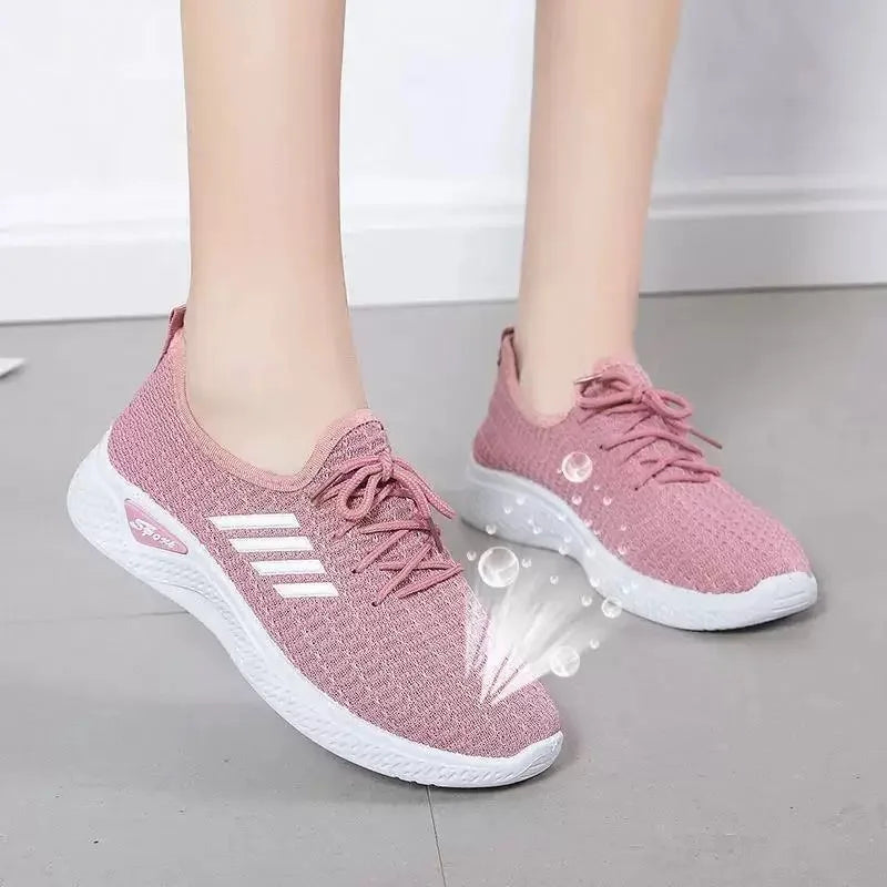 Lightweight Sports Shoes – Breathable Mesh, Soft Sole, Casual Comfort for Women