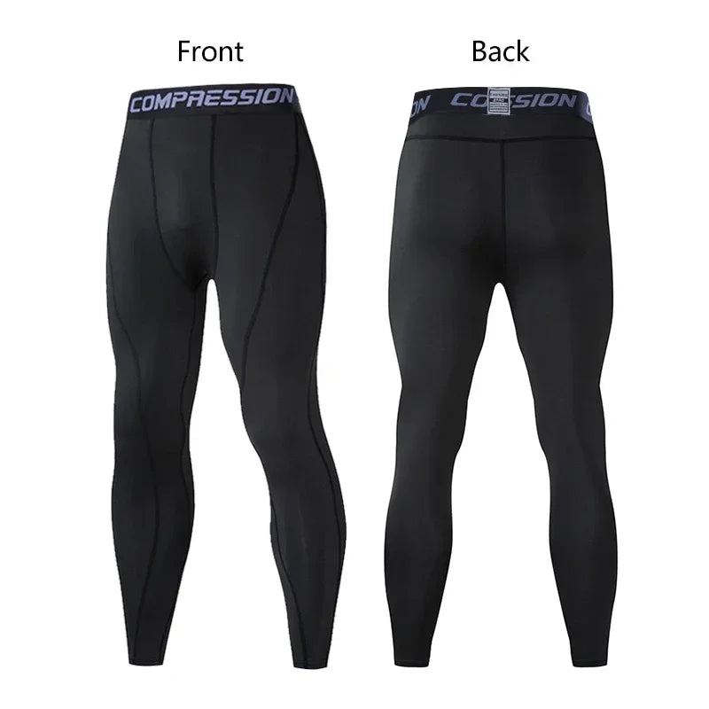 Men's Lycra Compression Pants – Cycling, Running, Basketball, Soccer, Elastic Sweatpants, Fitness Tights, Legging Trousers, Rash Guard