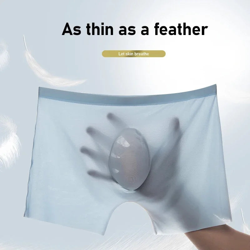 Men's Ice Silk Boxers – 10 Pcs/Lot, Seamless, Ultra-Thin, Breathable, Summer Sexy Underwear Shorts