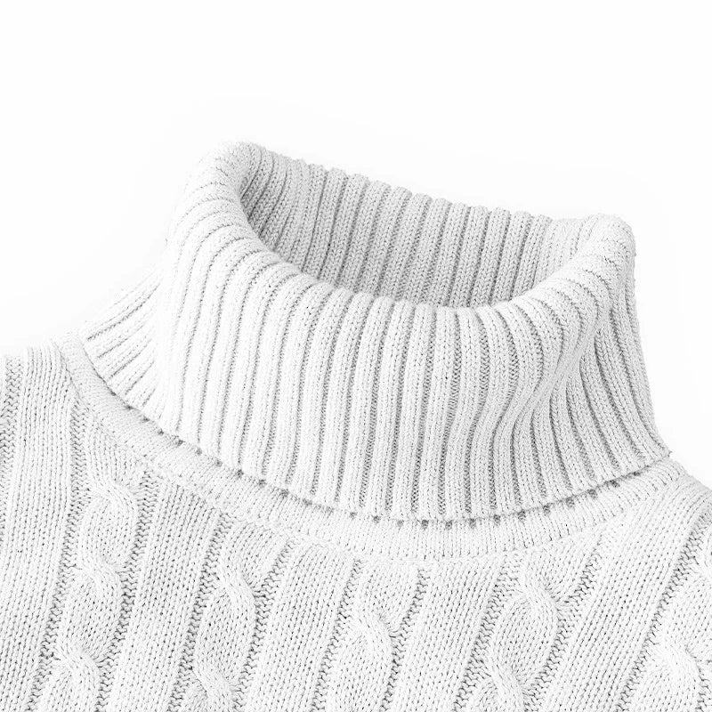Men's Long Sleeve Knitted Sweaters – Slim Fit Turtleneck, Casual Pullover, Lightweight Ribbed Sweater