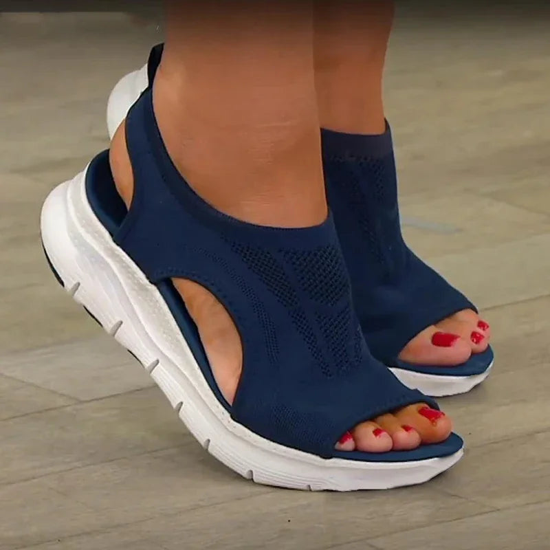 New Mesh Fish Platform Sandals - Women’s Open Toe Wedge Sandals, Light Casual Shoes, Zapatillas Mujer, Women’s Summer Shoes
