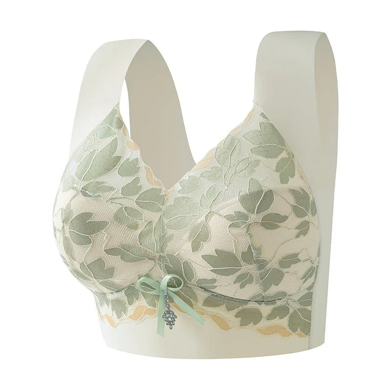 Push-Up Lace Sports Bra – Seamless, Wireless, Thin Design, Minimizer for Large Busts