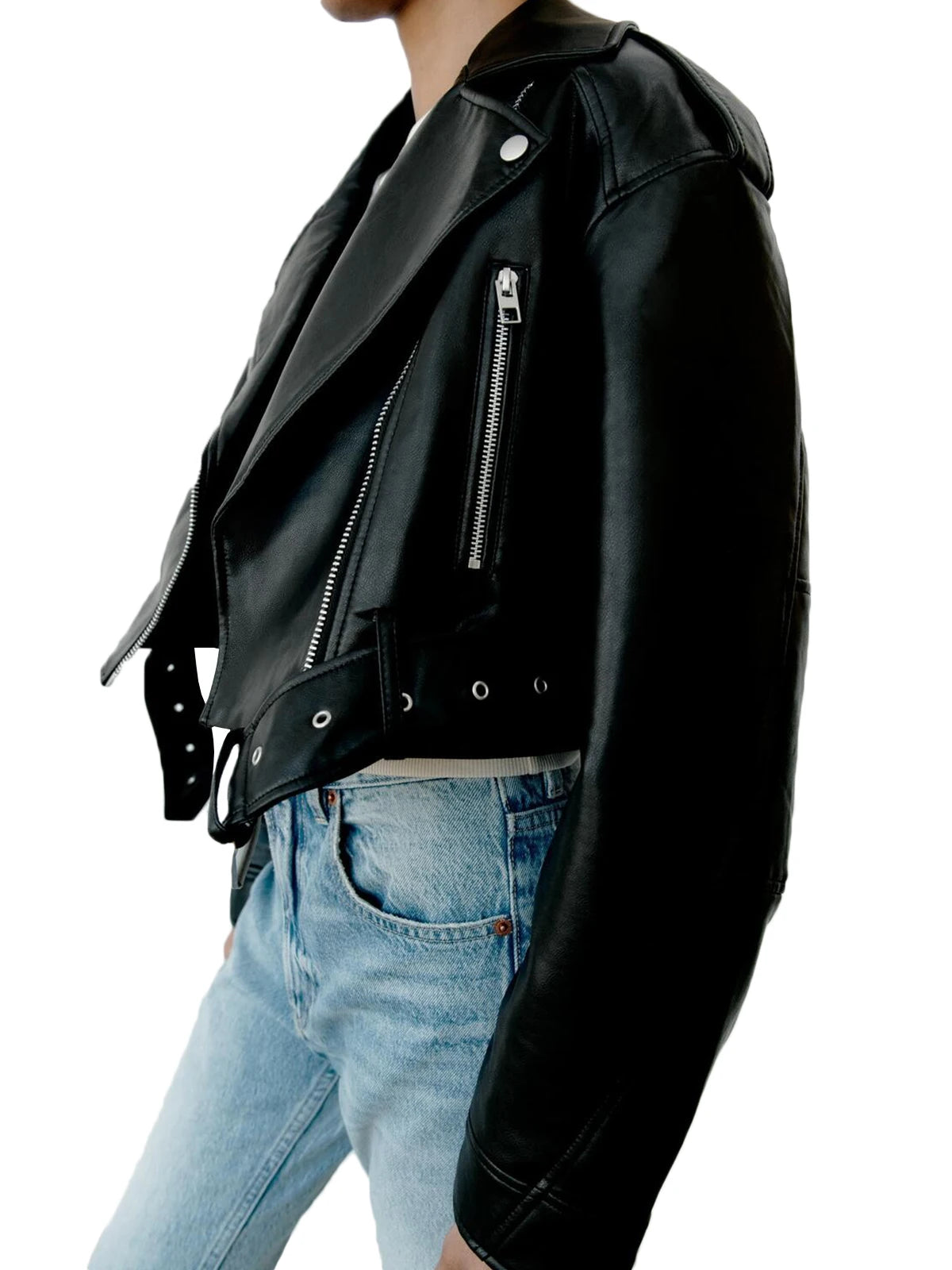Fitaylor Women's Faux PU Leather Jacket – Casual Lapel, Zipper, Short Biker Coat, High Street Style
