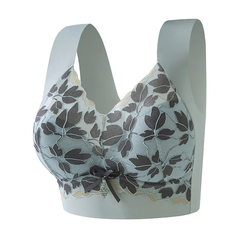 Push-Up Lace Sports Bra – Seamless, Wireless, Thin Design, Minimizer for Large Busts