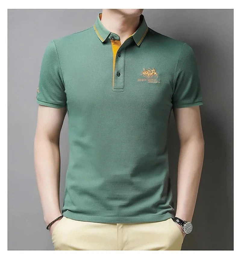 Men's Embroidered Polo Shirts – Short Sleeve Luxury Top With Lapel, Casual And Breathable, Lightweight T-Shirt For Men